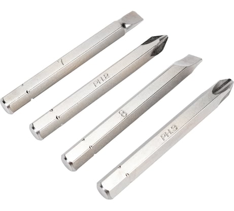 Биты KRAFTOOL 4 шт, 75 мм для ударной отвертки 25552