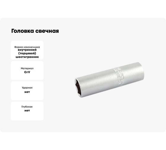 Головка свечная 16 мм, 1/2" IZELTAS 1113069160