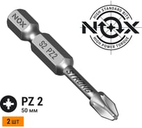 Бита торсионная STRONG (2 шт; PZ2х50 мм; карта; E6.3) NOX 337250-2
