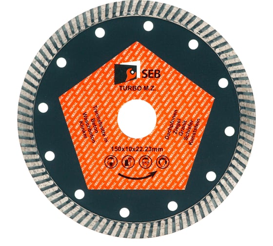 Алмазный диск турбо 150х10х22.23 мм S.E.B. 106AG-SEB15022MT