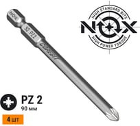Бита COREBIT (4 шт; PZ2х90 мм; упаковка ПВХ; E6.3) NOX 330090-4