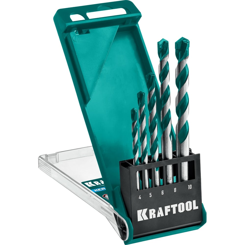 Набор сверл по керамограниту KRAFTOOL Keramo 5 шт, 4-5-6-8-10 мм 29175 ...