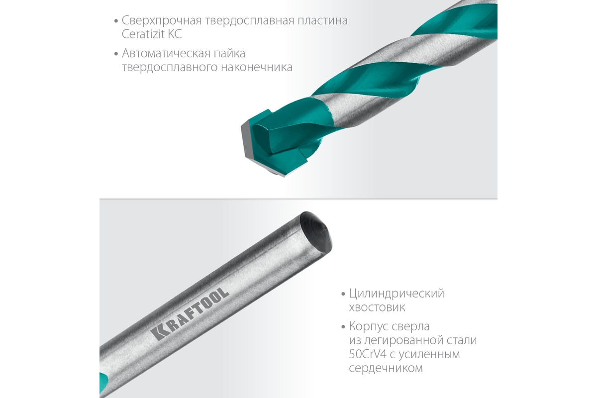 Набор сверл по керамограниту KRAFTOOL Keramo 5 шт, 4-5-6-8-10 мм 29175 ...