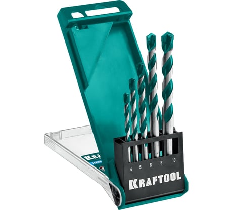 Набор сверл по керамограниту KRAFTOOL Keramo 5 шт, 4-5-6-8-10 мм 29175-H5