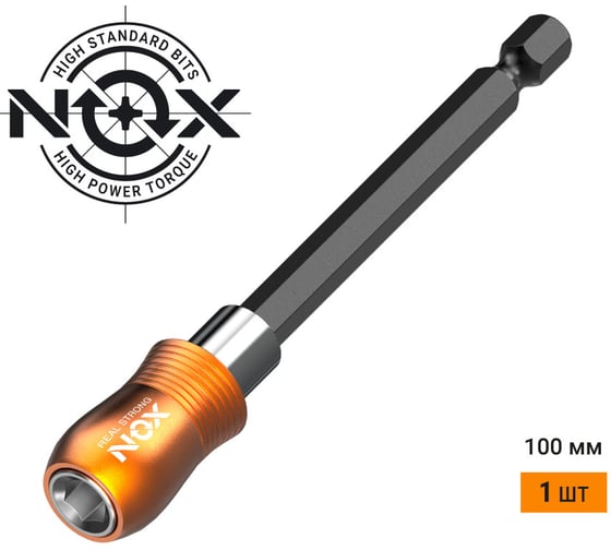 Держатель для бит QUICK LOCK (100 мм; карта; E6.3) NOX 350501