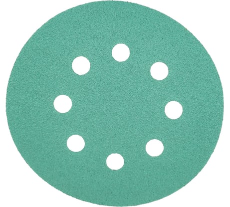 Круг абразивный на пленке GREEN (100 шт; 125 мм; Р80; 8 отверстий) RADEX 612503