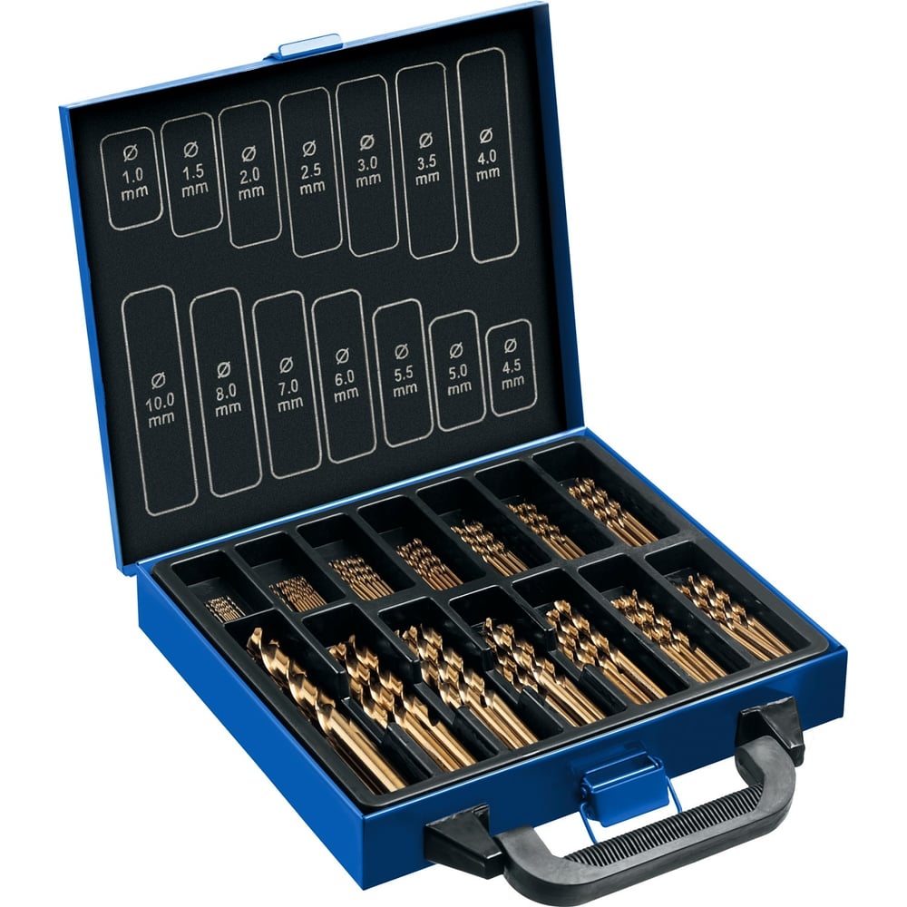 Набор сверл по металлу ЗУБР Кобальт 99 шт, 1-10 мм, сталь Р6М5К5