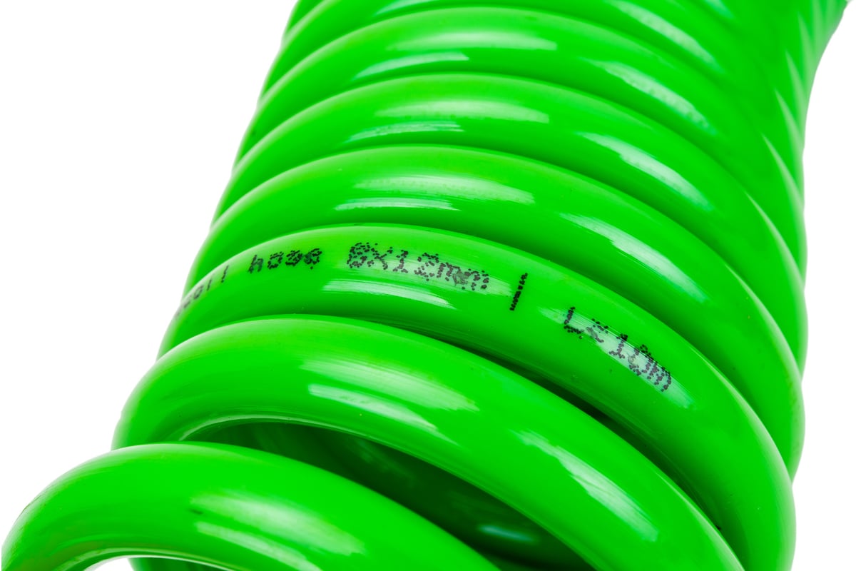 Шланг полиуретановый спиральный с быстросъемами 8/12 мм, 10 м ECO AHU ...