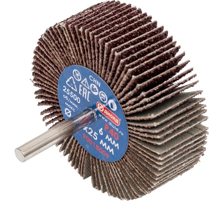 Круг лепестковый абразивный радиальный 75x25 мм, хвостовик 6 мм, P40 ДИОЛД 90018009