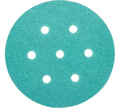 Круг шлифовальный на липучке - зелёный 125 мм, 5 шт, P100 FASTER TOOLS 8540
