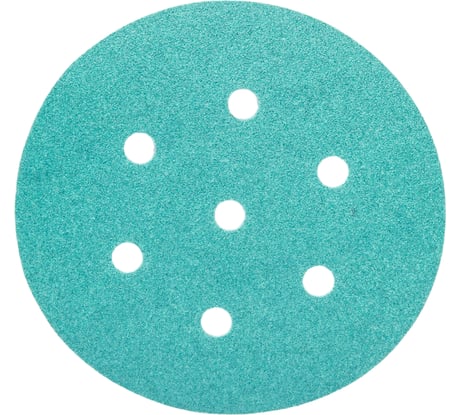 Круг шлифовальный на липучке - зелёный 125 мм, 5 шт, P120 FASTER TOOLS 8541