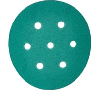 Круг шлифовальный на липучке - зелёный 125 мм, 5 шт, P180 FASTER TOOLS 8542