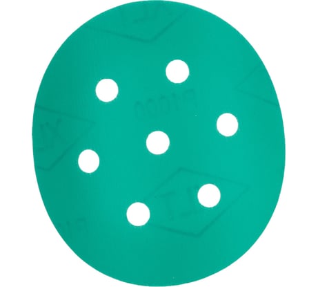 Круг шлифовальный на липучке - зелёный 125 мм, 5 шт, P1000 FASTER TOOLS 8550