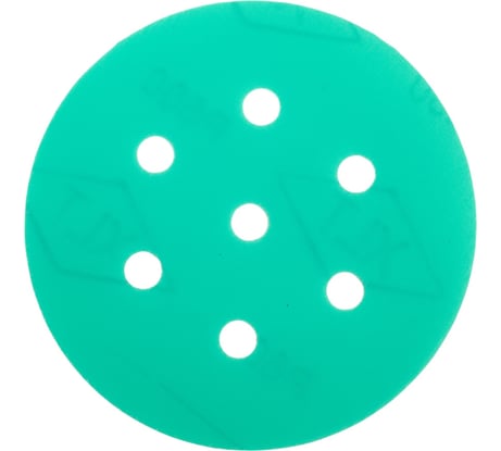 Круг шлифовальный на липучке - зелёный 125 мм, 5 шт, P600 FASTER TOOLS 8548