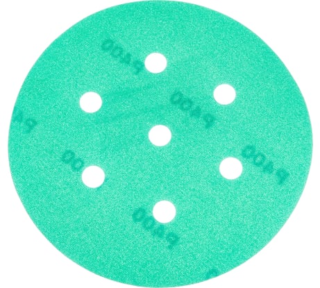Круг шлифовальный на липучке - зелёный 125 мм, 5 шт, P400 FASTER TOOLS 8547
