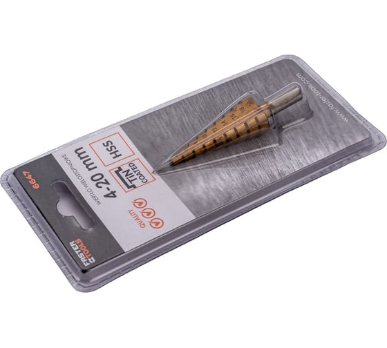 Сверло ступенчатое 4-20 мм FASTER TOOLS 6647