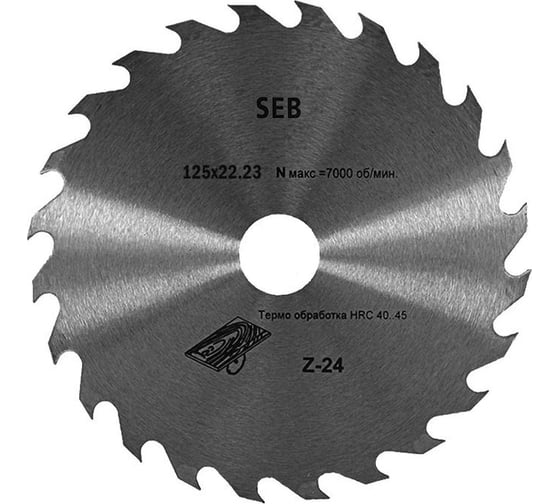 Диск пильный по дереву без победита 125x22.23 мм, 24 зуба S.E.B. 306PG-1252422BP