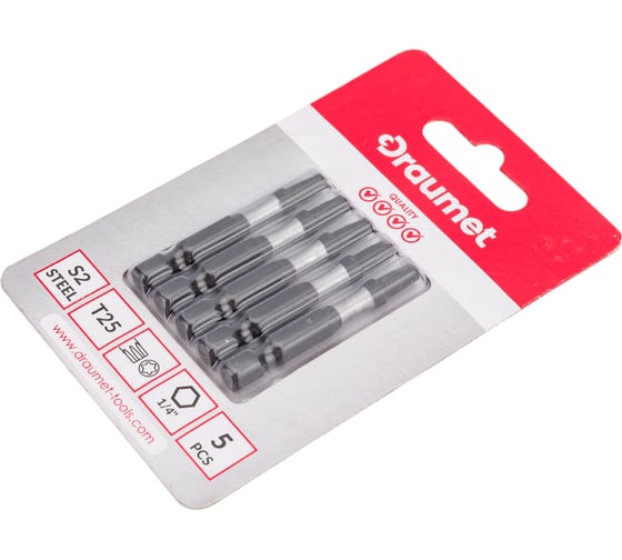 Биты ударные TORX (5 шт; T25х50 мм; S2) DRAUMET 9031