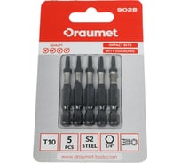 Биты ударные TORX T10, 50 мм, S2, 5 шт DRAUMET 9028