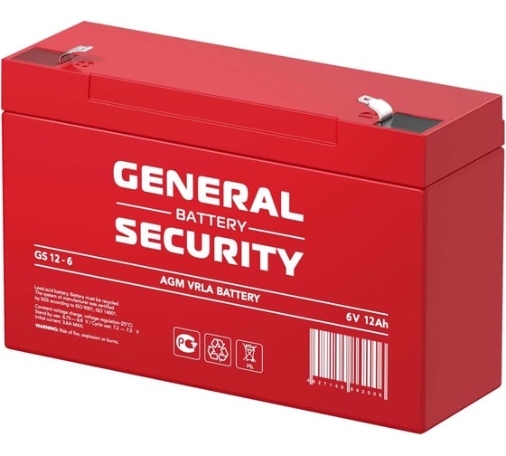 Аккумулятор для ИБП General Security GS12-6 6В, 12 Ач УТ-00000500