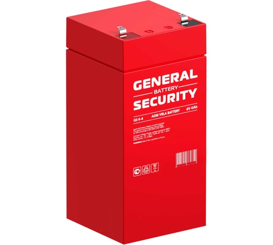 Аккумулятор для ИБП General Security GS4-4 4В, 4 Ач УТ-00000489 - выгодная цена, отзывы, характеристики, фото - купить в Москве и РФ