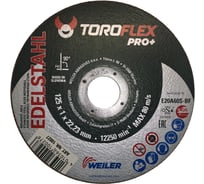 Круг отрезной по нержавеющей стали F41 125х1.0х22.23 мм, E20A60S-BF PRO+ TOROFLEX 4010362100276