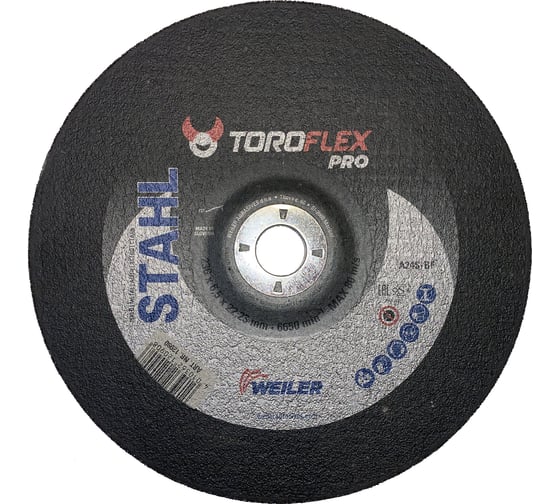 Круг шлифовальный по стали F27 230х6.5х22.23 мм, A24S-BF PRO TOROFLEX 4010362120908