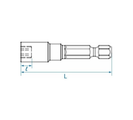 Головка магнитная шестигранная 1/4", 5х65 мм для шуруповерта KING TONY 7616505M