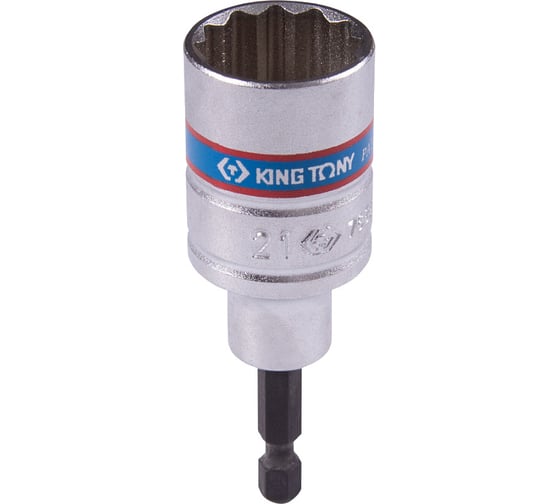 Головка двенадцатигранная 1/4", 21х80 мм для шуруповерта KING TONY 76B821M 1