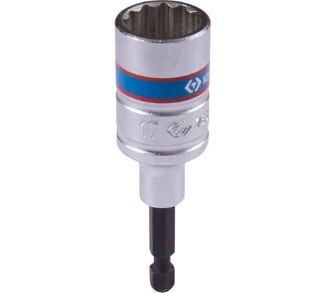 Головка двенадцатигранная 1/4", 17х80 мм для шуруповерта KING TONY 76B817M