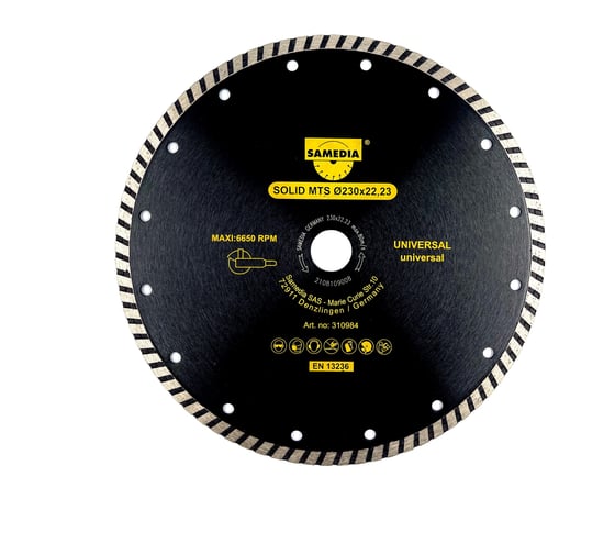 Диск алмазный универсальный SOLID MTS 230x22.23 мм SAMEDIA 310984