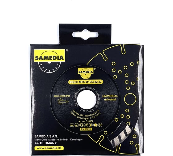Диск алмазный универсальный SOLID MTS 125x22.23 мм SAMEDIA 310982
