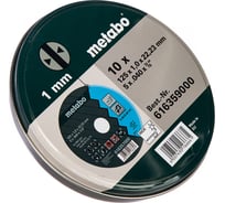 Диск отрезной 125x22 мм (10 шт.) в металлической коробке Metabo 616359000