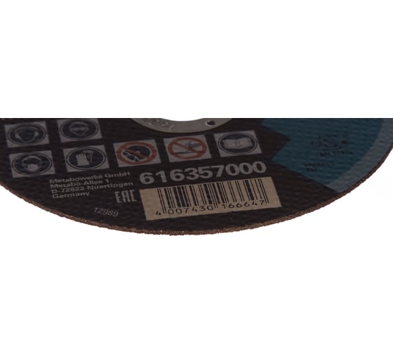 Диск отрезной 125x22 мм (10 шт.) в металлической коробке Metabo 616359000