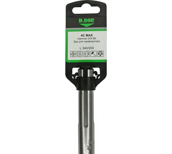 Бур SDS-max 4C MAX 14х200/340 мм, 4-cutting D.BOR D-4MD14L0340
