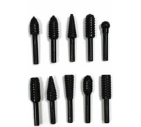 Набор шарошек металлических разнопрофильных пластик/дерево 10 предметов Rockforce RF-61712A(48570)