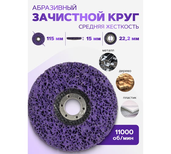 Круг абразивный зачистной в блистере 115x22.2 мм Rockforce RF-BD115P(49208)