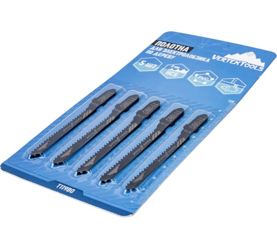 Полотно по дереву 5 шт для электролобзика vertextools T119BO