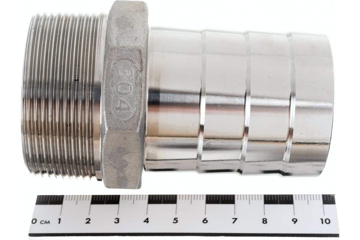 Ниппель для шланга нержавеющий (2"; 50 мм; AISI304) TITAN LOCK TL200HTM ...