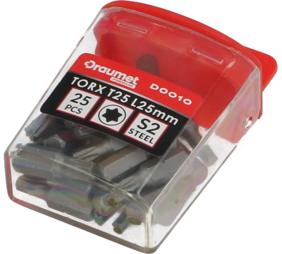 Биты PREMIUM TORX T10, 25 мм, 25 шт, CR-V S2 DRAUMET D0007