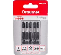 Ударные биты PH2, 50 мм, S2, 5 шт DRAUMET 8990