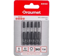 Ударные биты TORX T30, 50 мм, S2, 5 шт DRAUMET 8992