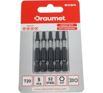 Биты ударные TORX T20, 50 мм, S2, 5 шт DRAUMET 9030