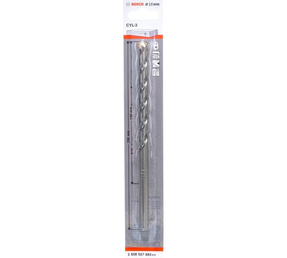 Сверло по бетону Silver Percussion (10х150х200 мм) Bosch 2.608.597.683 1