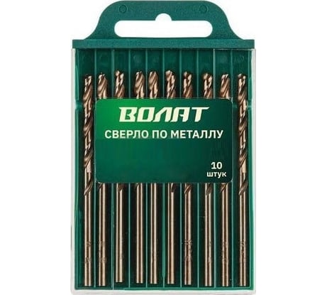 Сверло по металлу спиральное 2.5x30x57 мм, 10 штук ВОЛАТ 85025-057