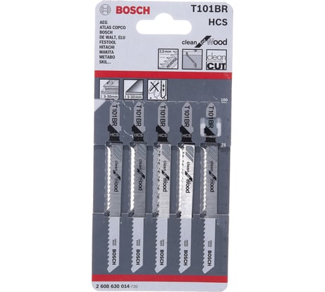 Пилка для лобзика 5 шт. HCS T101 BR Bosch 2.608.630.014