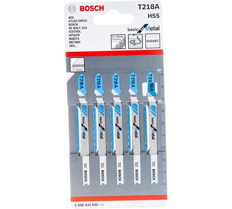 Пилки T218A 5 шт. по металлу для лобзика Bosch 2.608.631.032