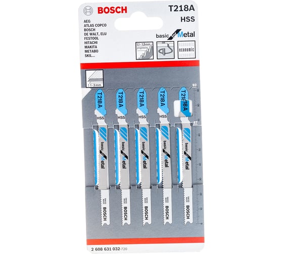 Пилки T218A 5 шт. по металлу для лобзика Bosch 2.608.631.032