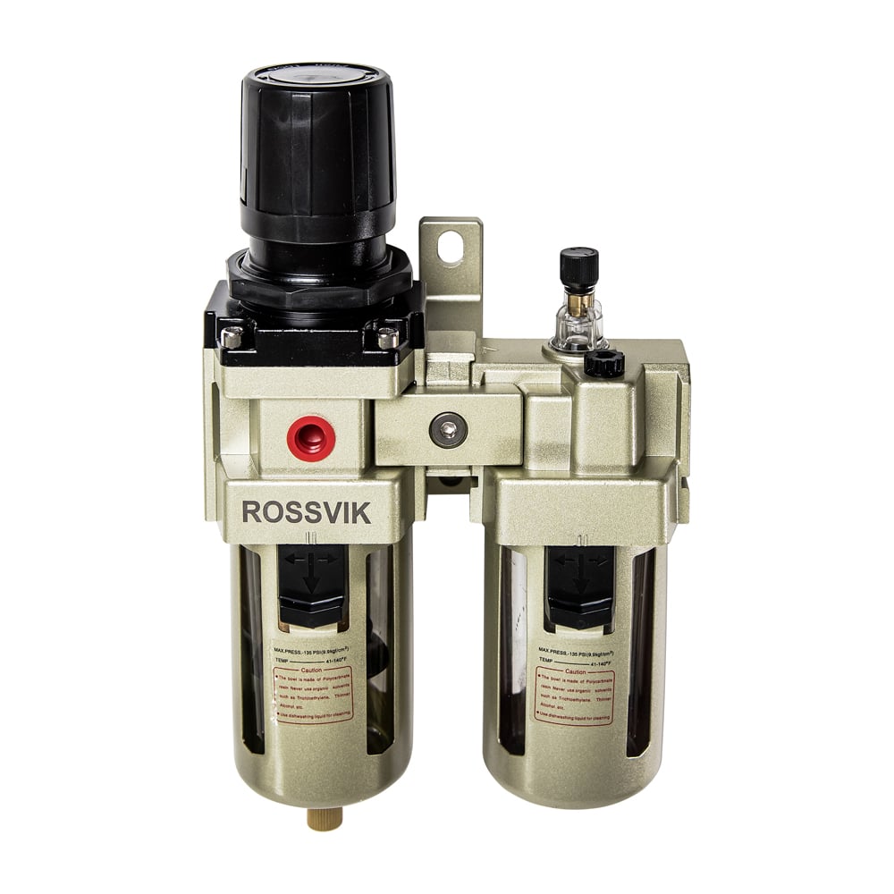 Фильтр регулятор с манометром с лубрикатором 1/2" Rossvik F154/3.R ...