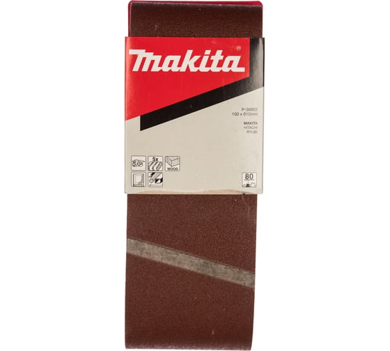 Лента шлифовальная 5 шт. 610х100 мм К80 Makita P-36902